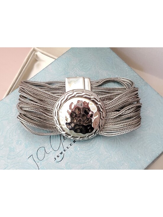 None Jewelry - Vintage Multi-strand Silver-tone Bracelet